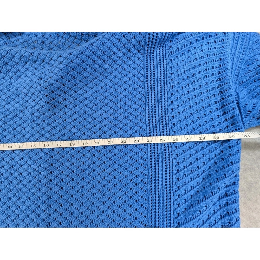 Sonoma Women's Blue V-neck Crochet Cardigan Button Front Long Sleeve Size 3X - Picture 5 of 9